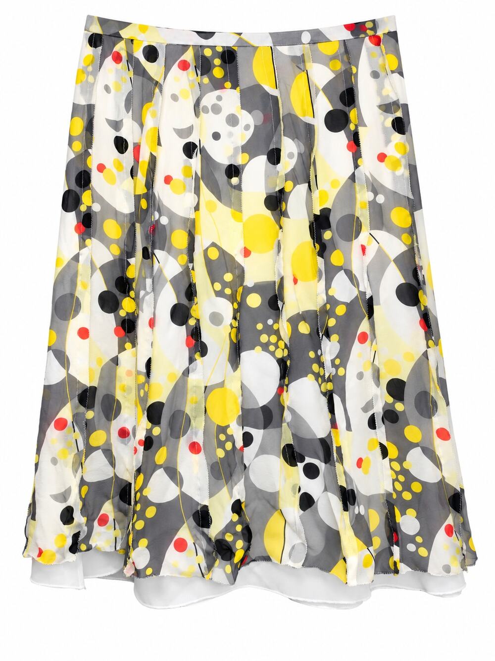 Worth 100% Silk Abstract Dot Layered Skirt Size 6
